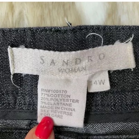 SANDRO Charcoal Black High Rise Shorts - Picture 3 of 3